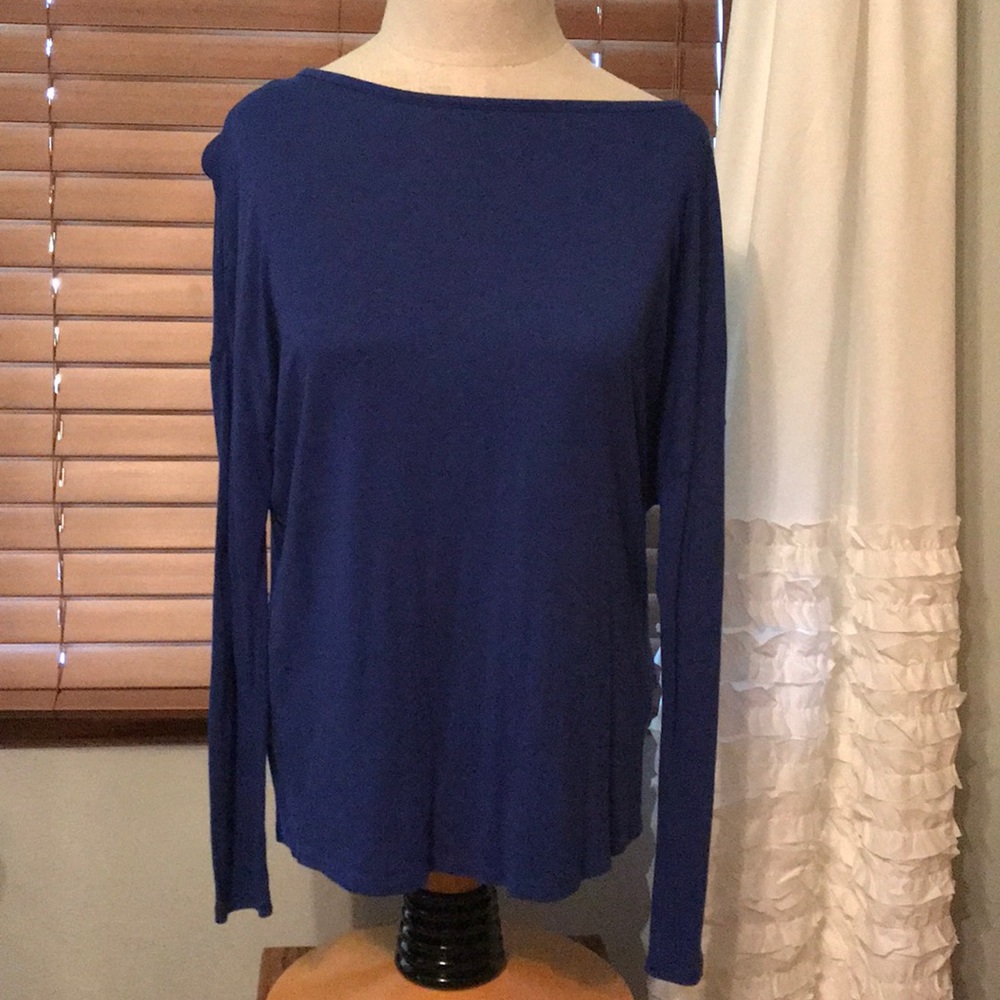 Royal blue, long-sleeve shirt